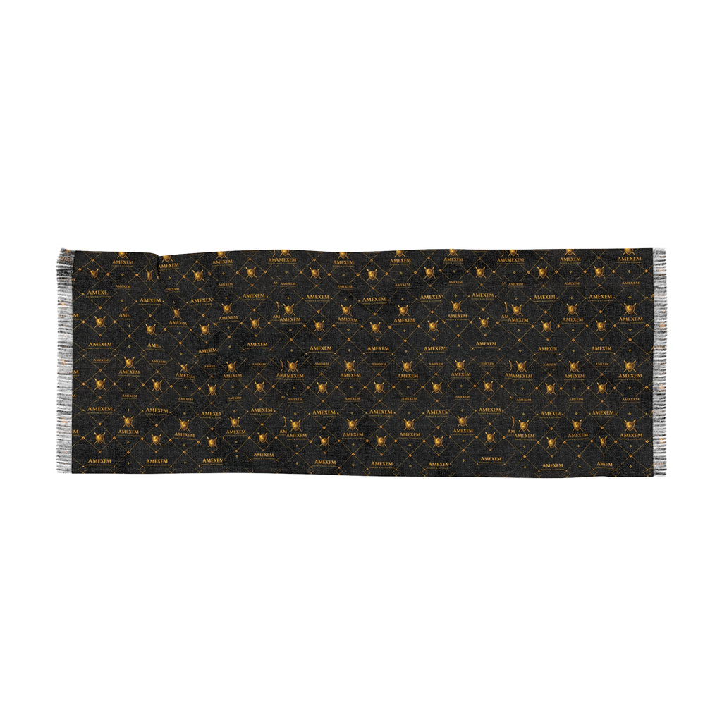 Starry Nightlight Scarf – Soft Black & Gray LED Pattern Winter Scarf