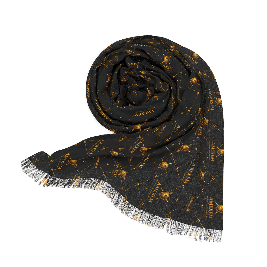 Starry Nightlight Scarf – Soft Black & Gray LED Pattern Winter Scarf