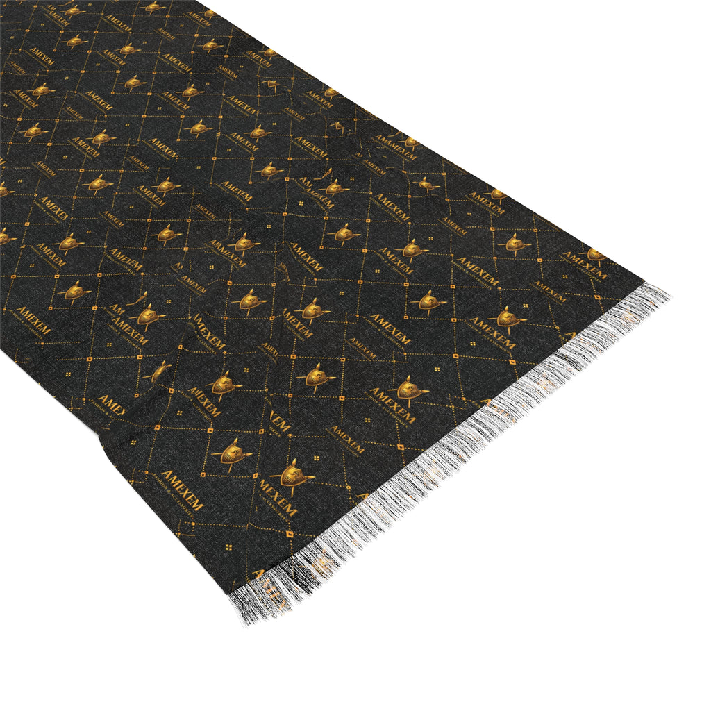 Starry Nightlight Scarf – Soft Black & Gray LED Pattern Winter Scarf