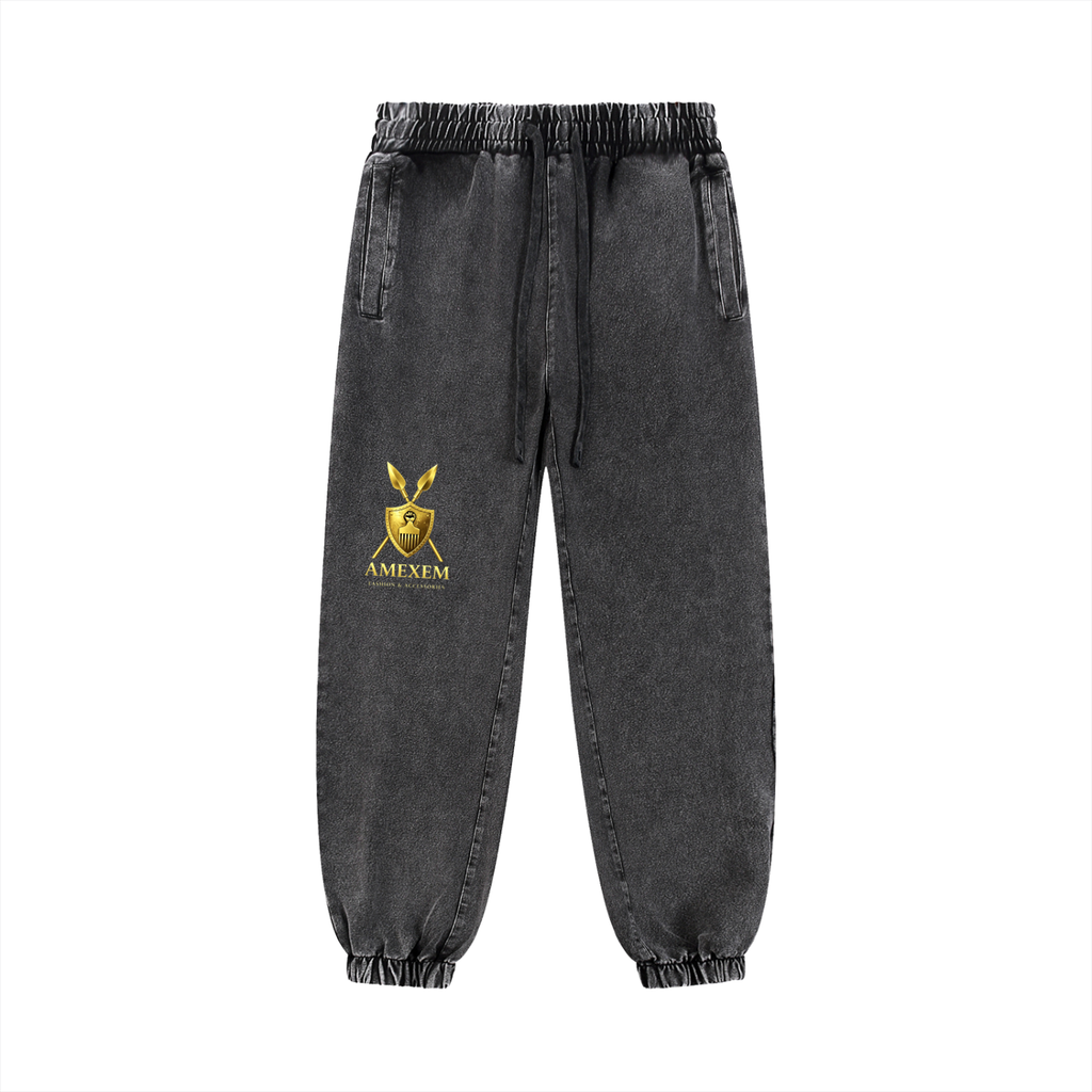 Amexem Logo Snow Wash Jogged Sweatpants