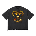 Measured By The Heart Snow Wash Raw-Hem Boxy T-shirt