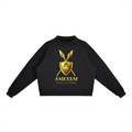 Amexem Logo Fleece Mock-Neck Crew Sweatshirt