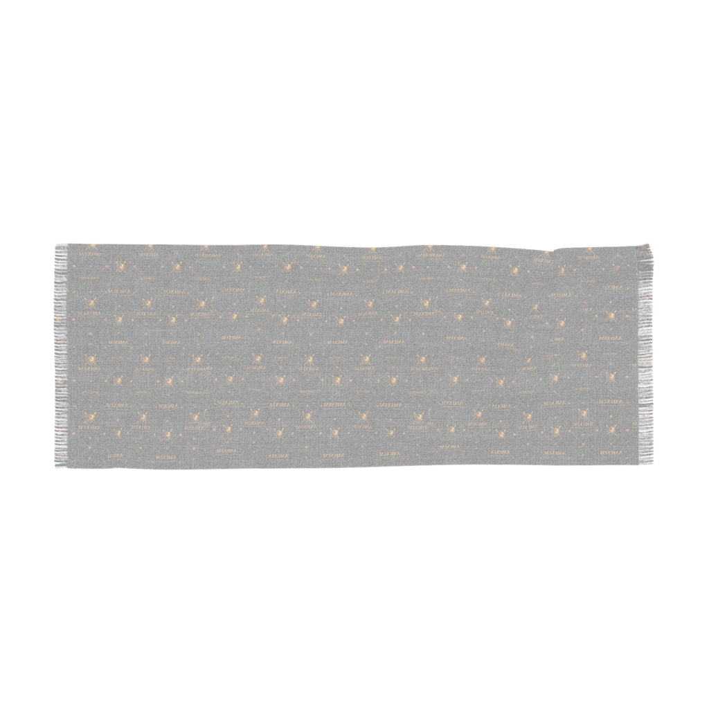 Starry Nightlight Scarf – Soft Black & Gray LED Pattern Winter Scarf