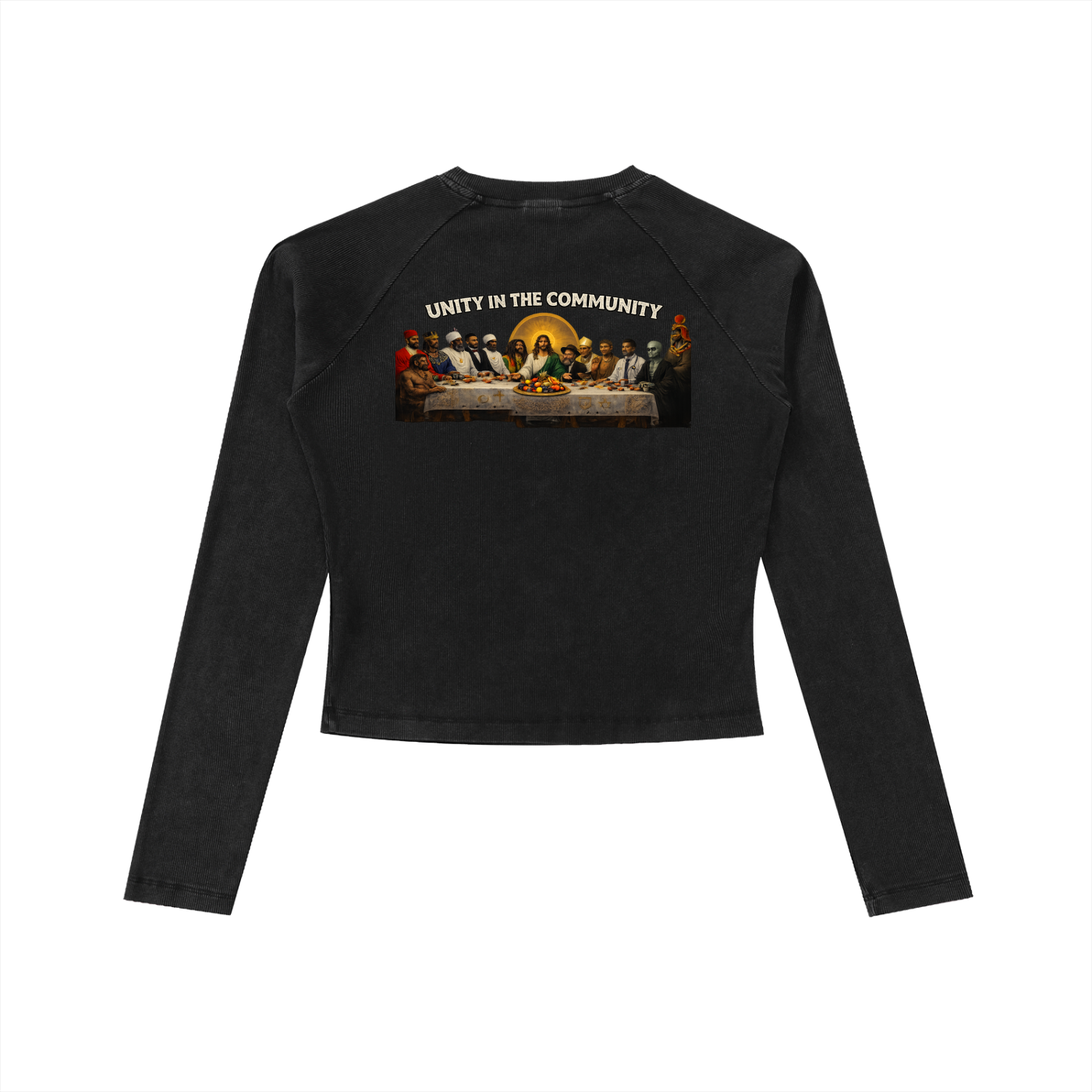 Unity In The Community Dyed Washed Raglan Long Sleeve Slim T-Shirt