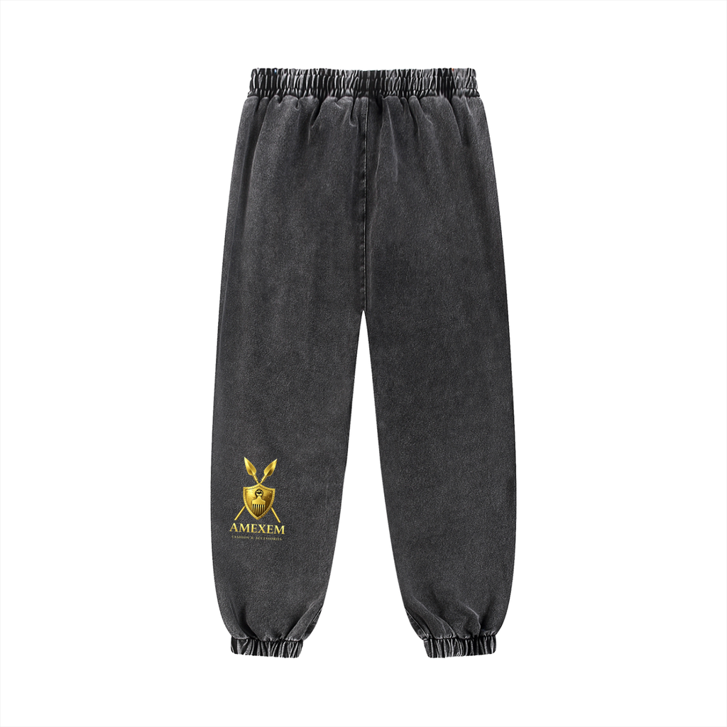 Amexem Logo Snow Wash Jogged Sweatpants
