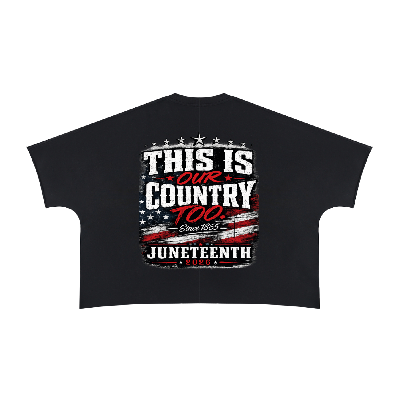 Juneteenth Celebrate Freedom Boxy Raw Edge T-Shirt