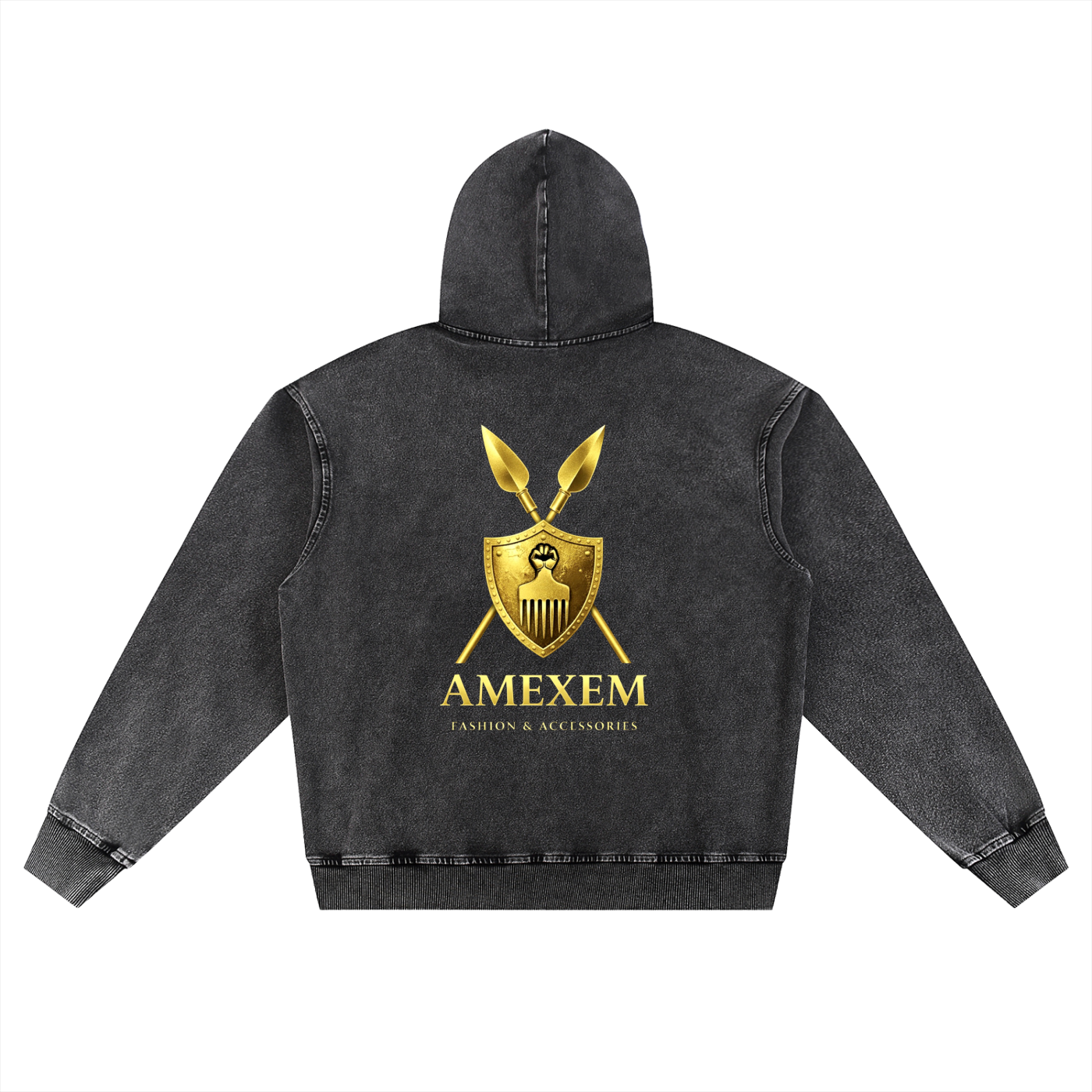 Amexem Logo Snow Wash Oversized Hoodie